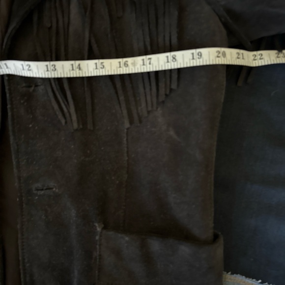 Vintage Black Suede Fringe Leather Jacket - Picture 11 of 16